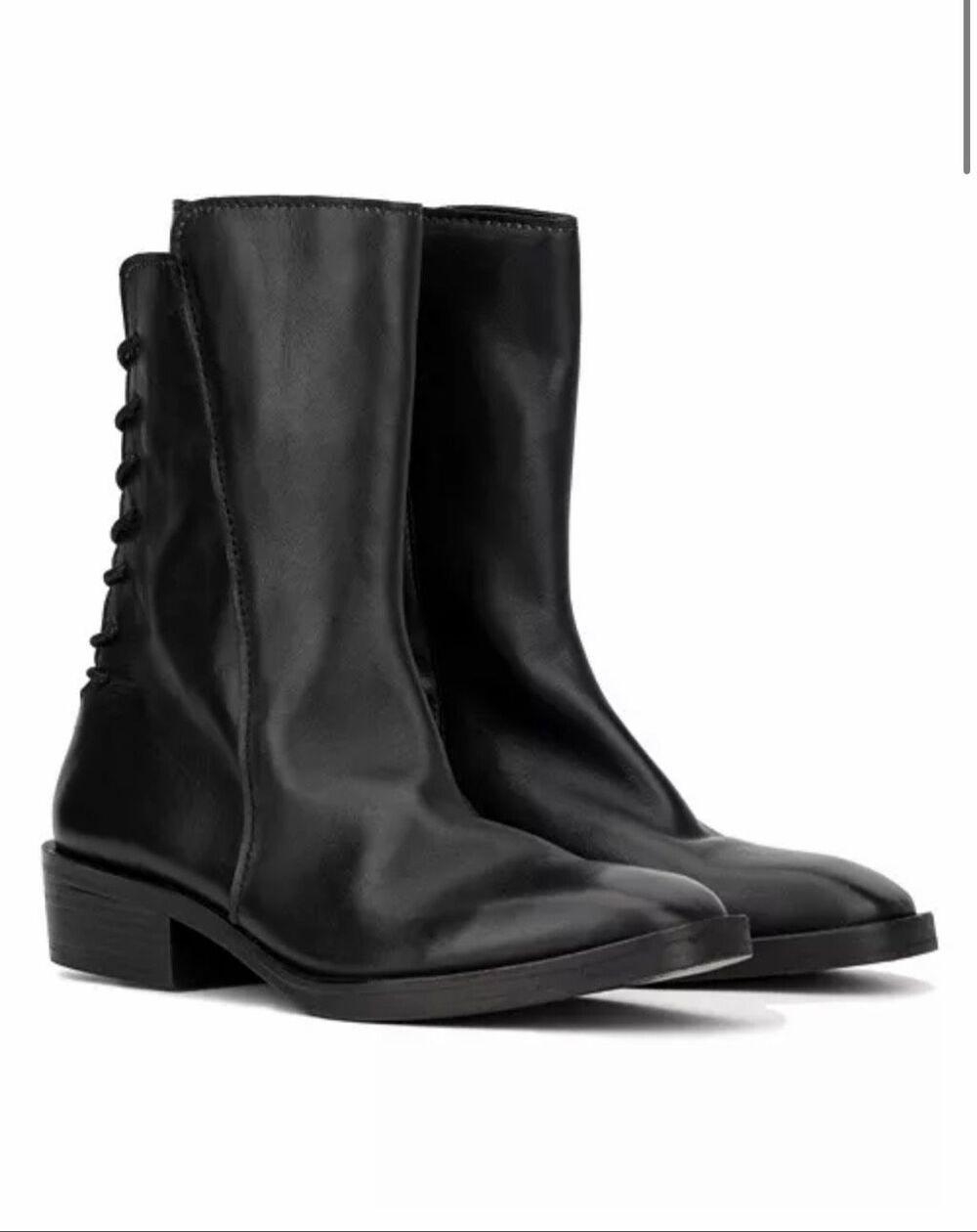 Vintage Foundry Annabelle Leather Lace Up Boots Black Womens Size 8 NEW